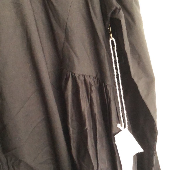 Merlette Martel Tiered Lawn Dress Black Pleated Long Sleeve Cotton Lagenlook XS - Picture 7 of 8